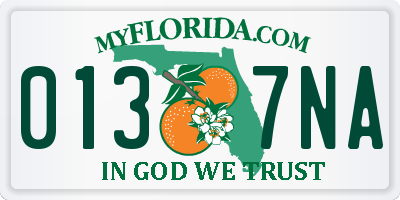 FL license plate 0137NA
