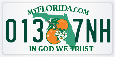 FL license plate 0137NH
