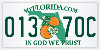 FL license plate 0137OC