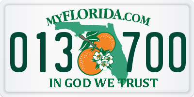 FL license plate 0137OO