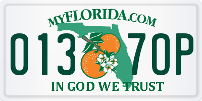 FL license plate 0137OP