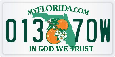 FL license plate 0137OW