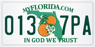 FL license plate 0137PA