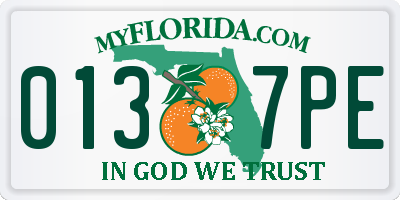 FL license plate 0137PE