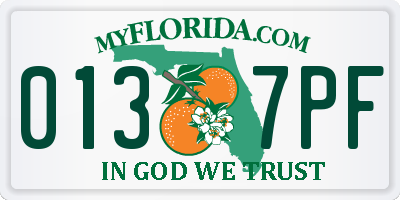FL license plate 0137PF