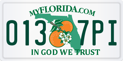 FL license plate 0137PI