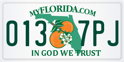 FL license plate 0137PJ