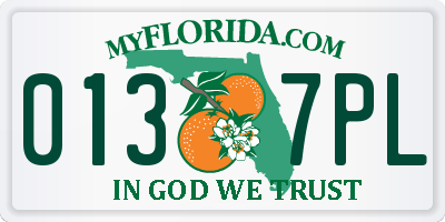 FL license plate 0137PL