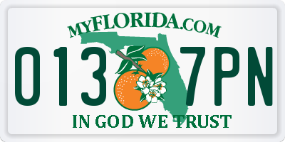 FL license plate 0137PN