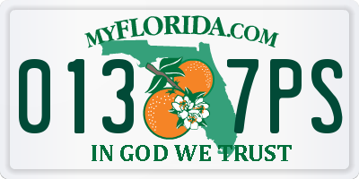 FL license plate 0137PS