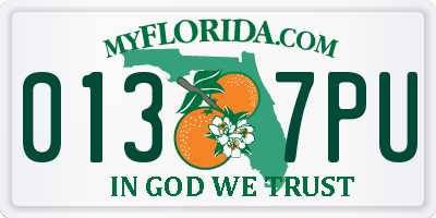 FL license plate 0137PU