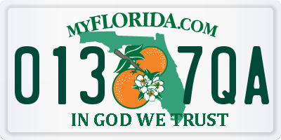 FL license plate 0137QA