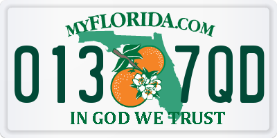 FL license plate 0137QD