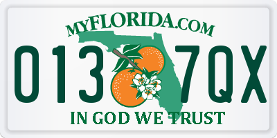 FL license plate 0137QX