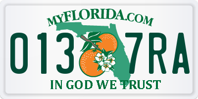 FL license plate 0137RA