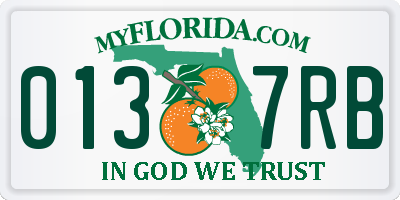 FL license plate 0137RB