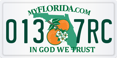 FL license plate 0137RC