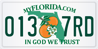 FL license plate 0137RD