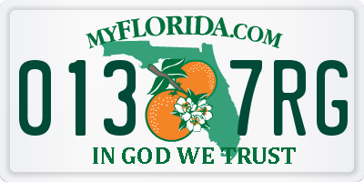 FL license plate 0137RG