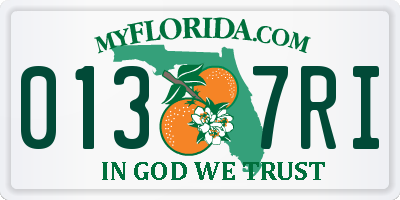 FL license plate 0137RI