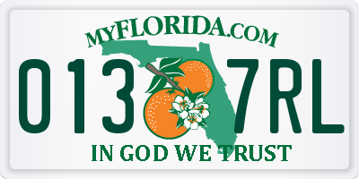 FL license plate 0137RL