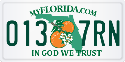 FL license plate 0137RN