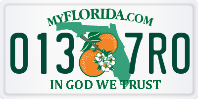 FL license plate 0137RO