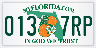 FL license plate 0137RP