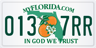 FL license plate 0137RR