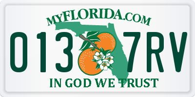FL license plate 0137RV