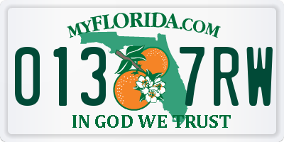 FL license plate 0137RW