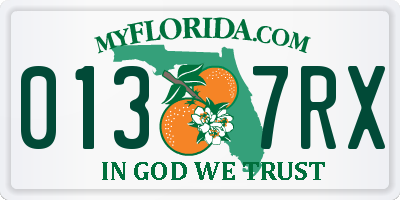 FL license plate 0137RX