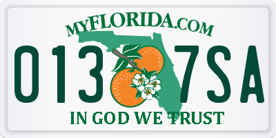 FL license plate 0137SA