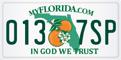 FL license plate 0137SP