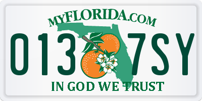 FL license plate 0137SY