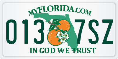 FL license plate 0137SZ