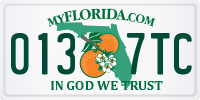FL license plate 0137TC