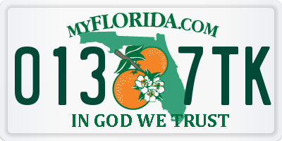 FL license plate 0137TK