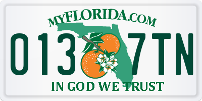 FL license plate 0137TN