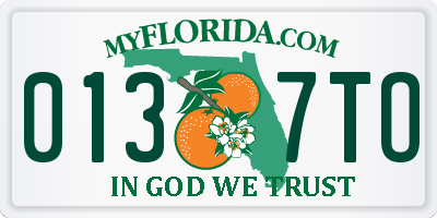 FL license plate 0137TO