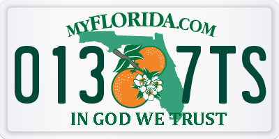 FL license plate 0137TS