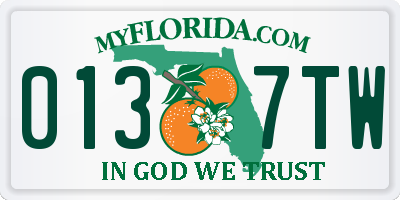 FL license plate 0137TW