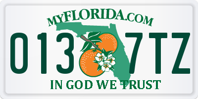 FL license plate 0137TZ