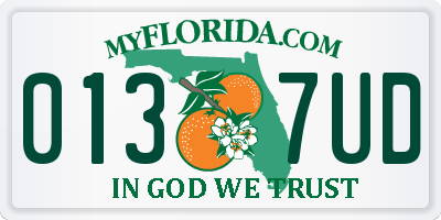 FL license plate 0137UD