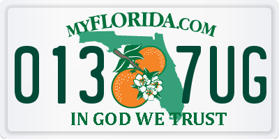 FL license plate 0137UG
