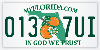 FL license plate 0137UI