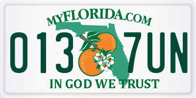 FL license plate 0137UN