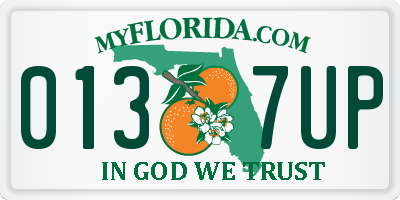 FL license plate 0137UP
