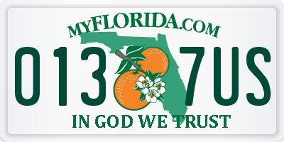 FL license plate 0137US