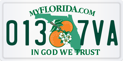 FL license plate 0137VA